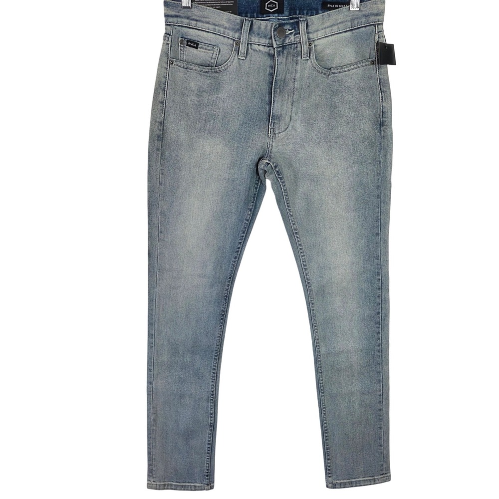 RVCA Rockers Skinny Jeans Mens 31x32 Light‎ Wash Stretch Denim